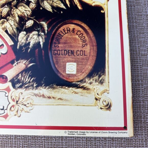 Schueler Coors Golden Lager Beer Tin Sign (16" x 12.75") Golden Colorado Retro - Picture 4 of 6